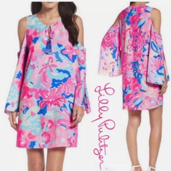 Lilly Pulitzer Dresses & Skirts - Lilly Pulitzer Benicia Tunic Cold Shoulder Dress Playa Hermosa